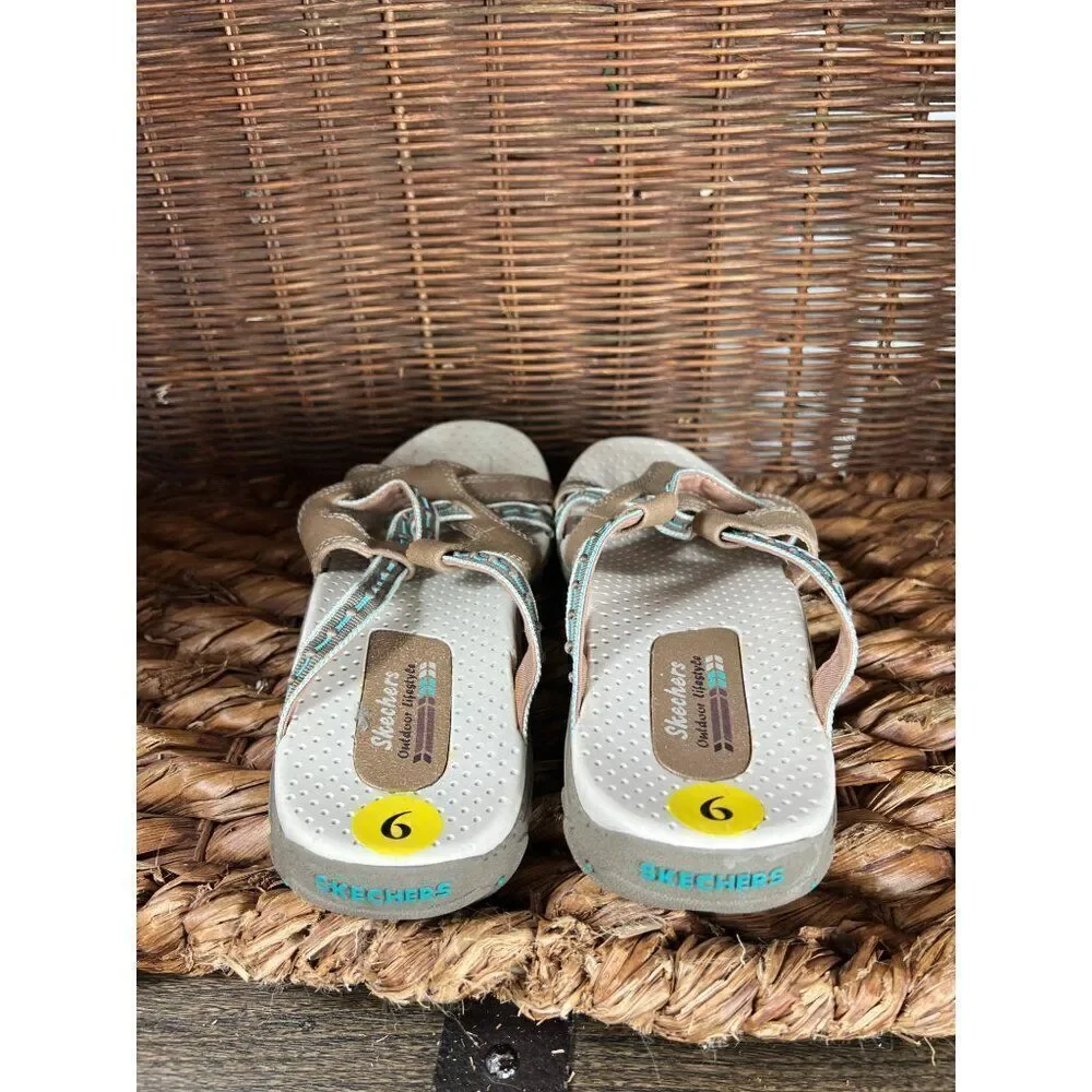 Skechers‎ Outdoor Lifestyle Women's Brown & White Strappy Sandals Size 6
